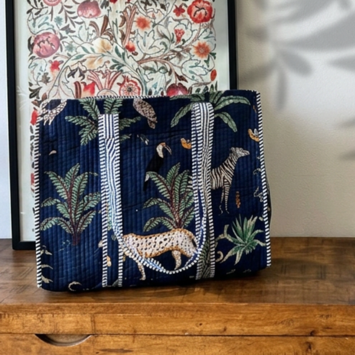 Sac shopping matelassé Jungle
