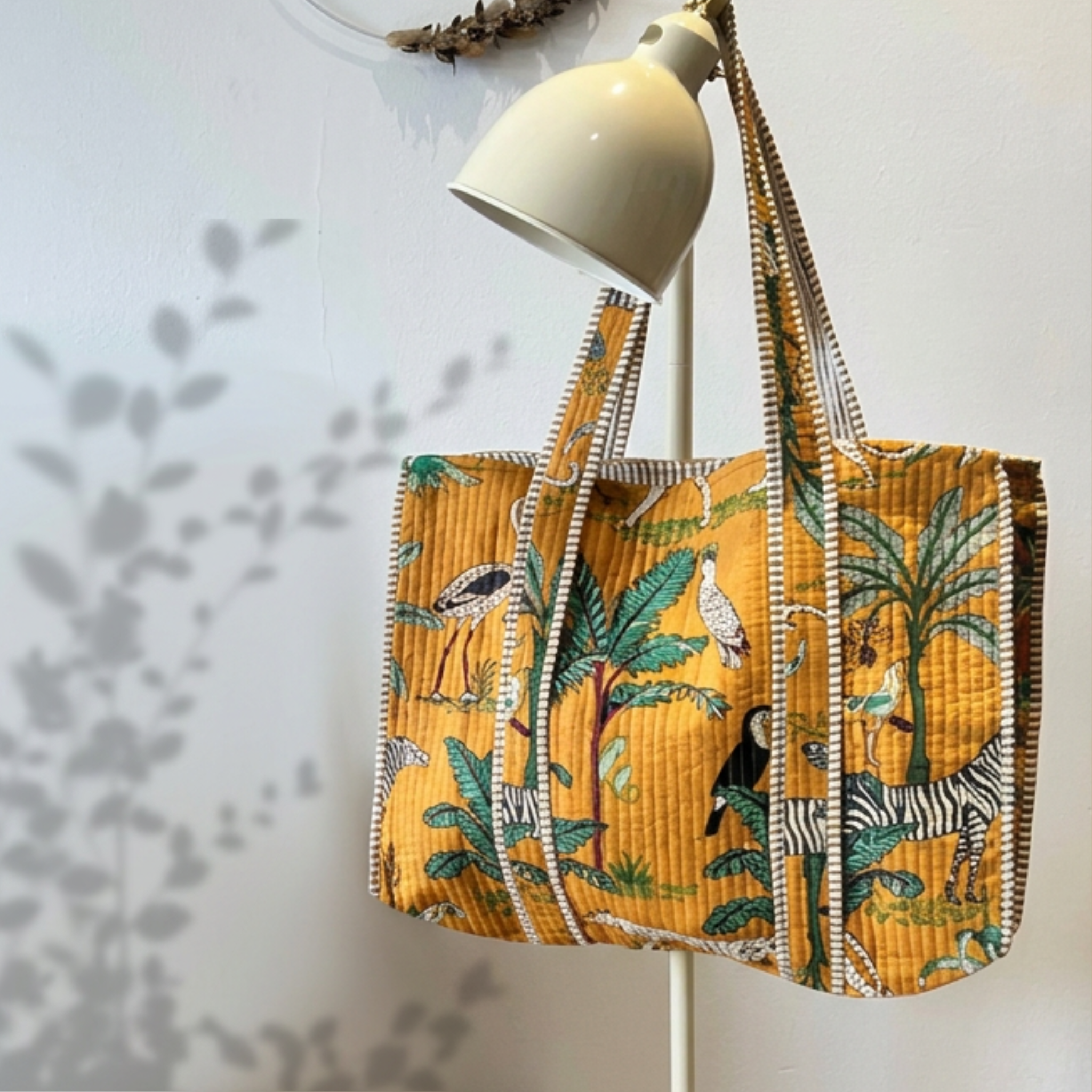 Sac shopping matelassé Jungle