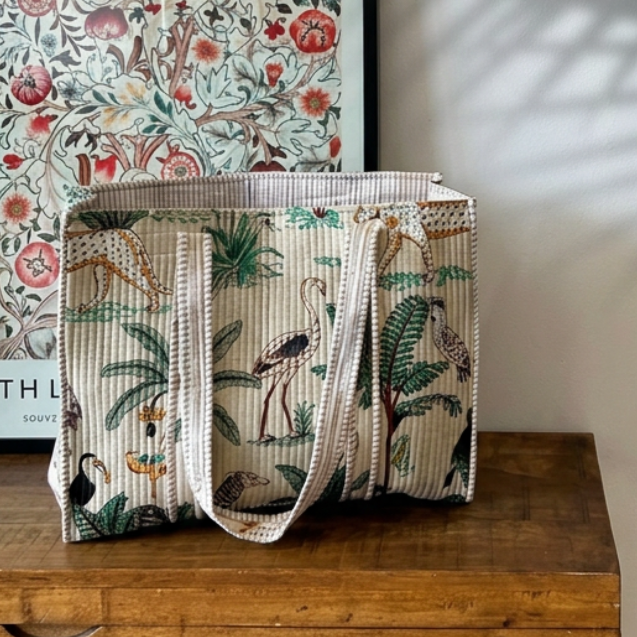 Sac shopping matelassé Jungle