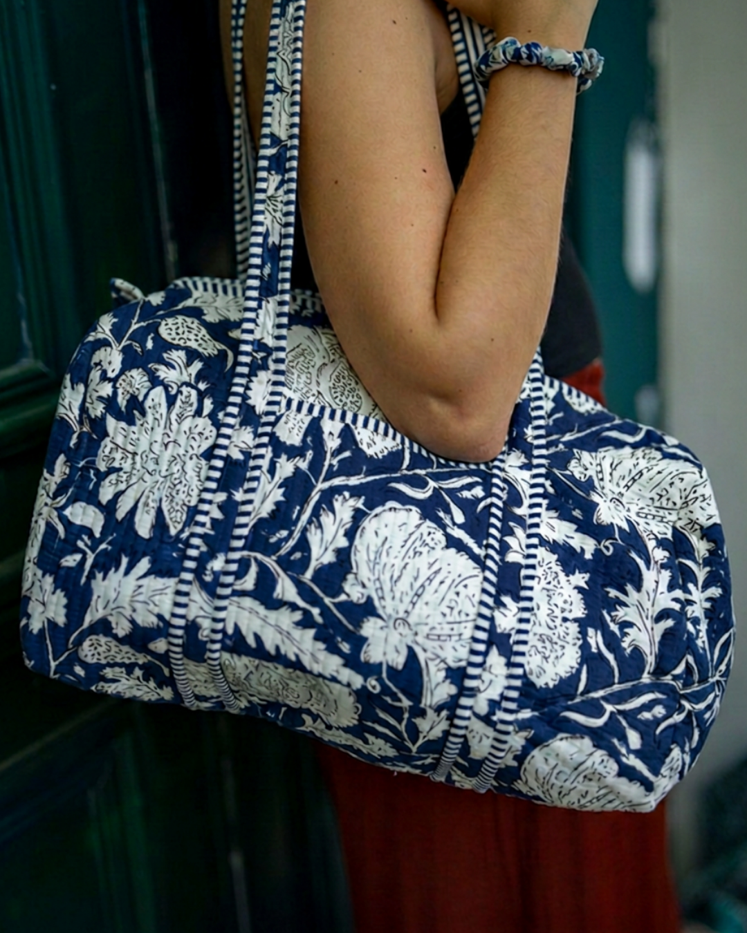 Quilted Botanical Bowling Bag – Small