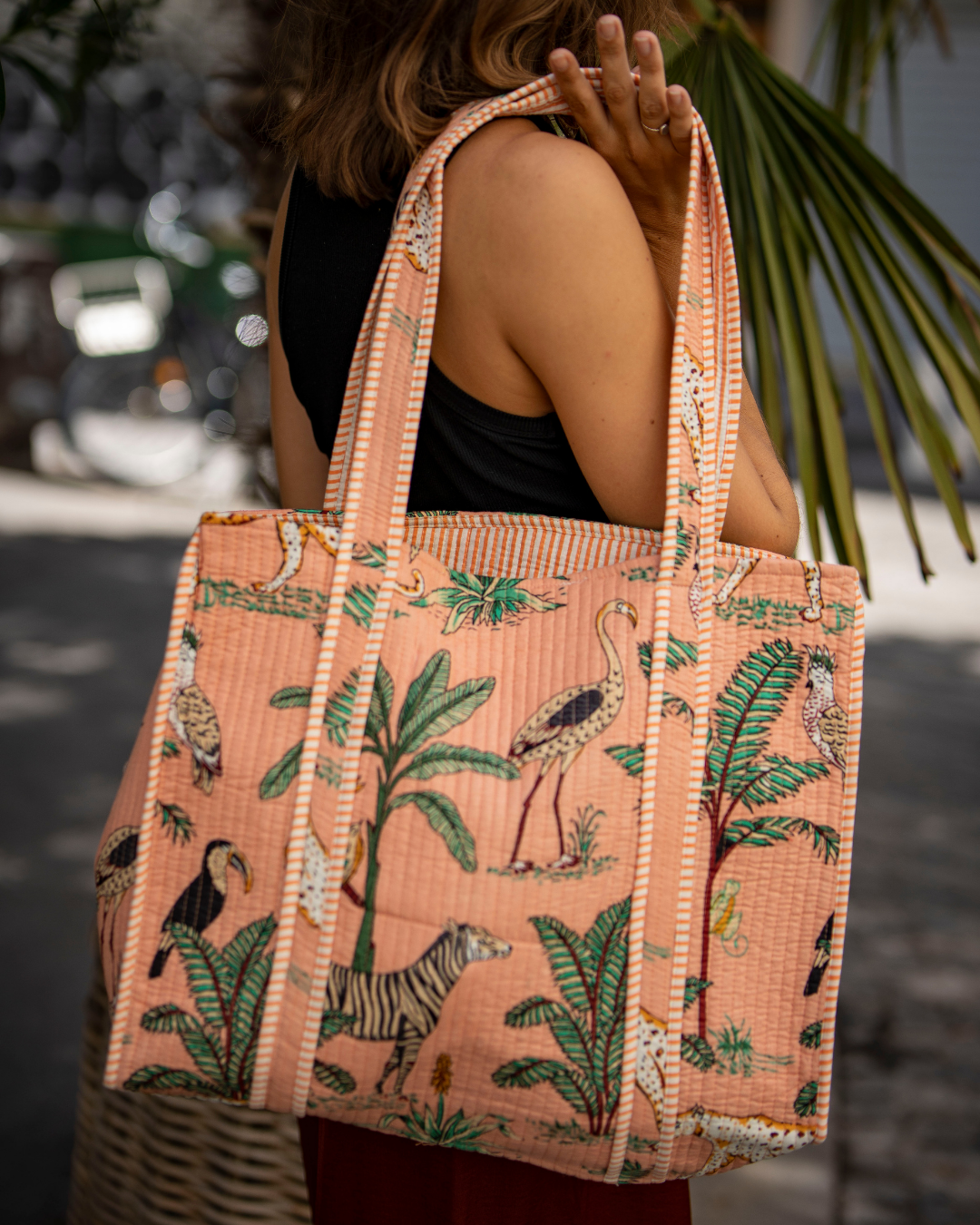 Sac shopping matelassé Jungle