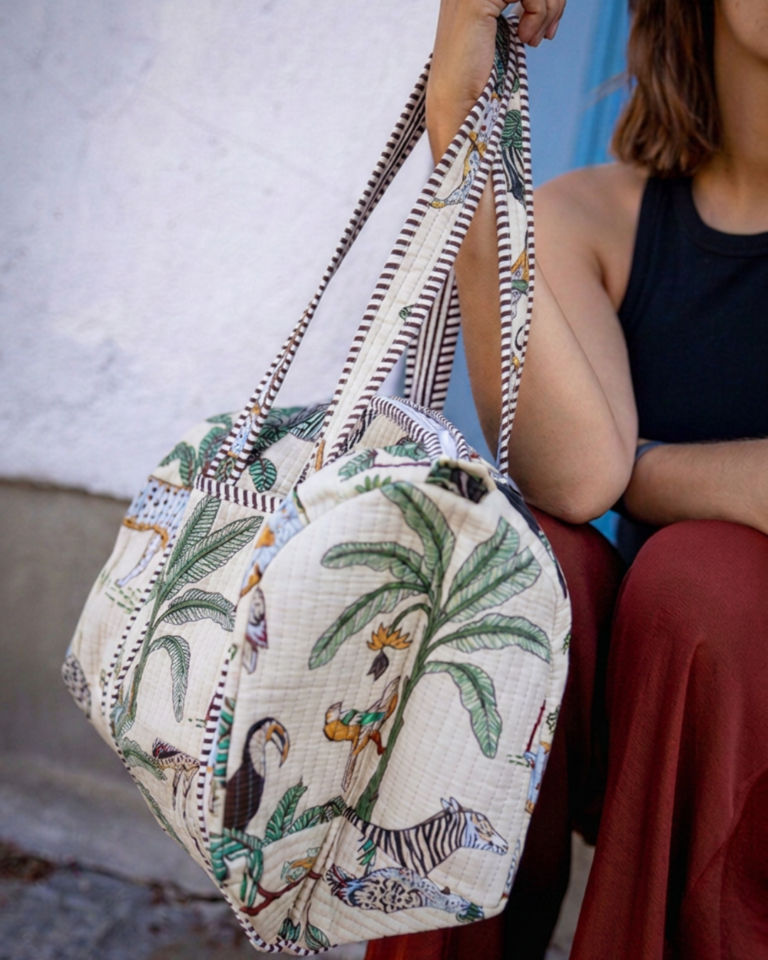 Sac de bowling matelassé Jungle – Petit