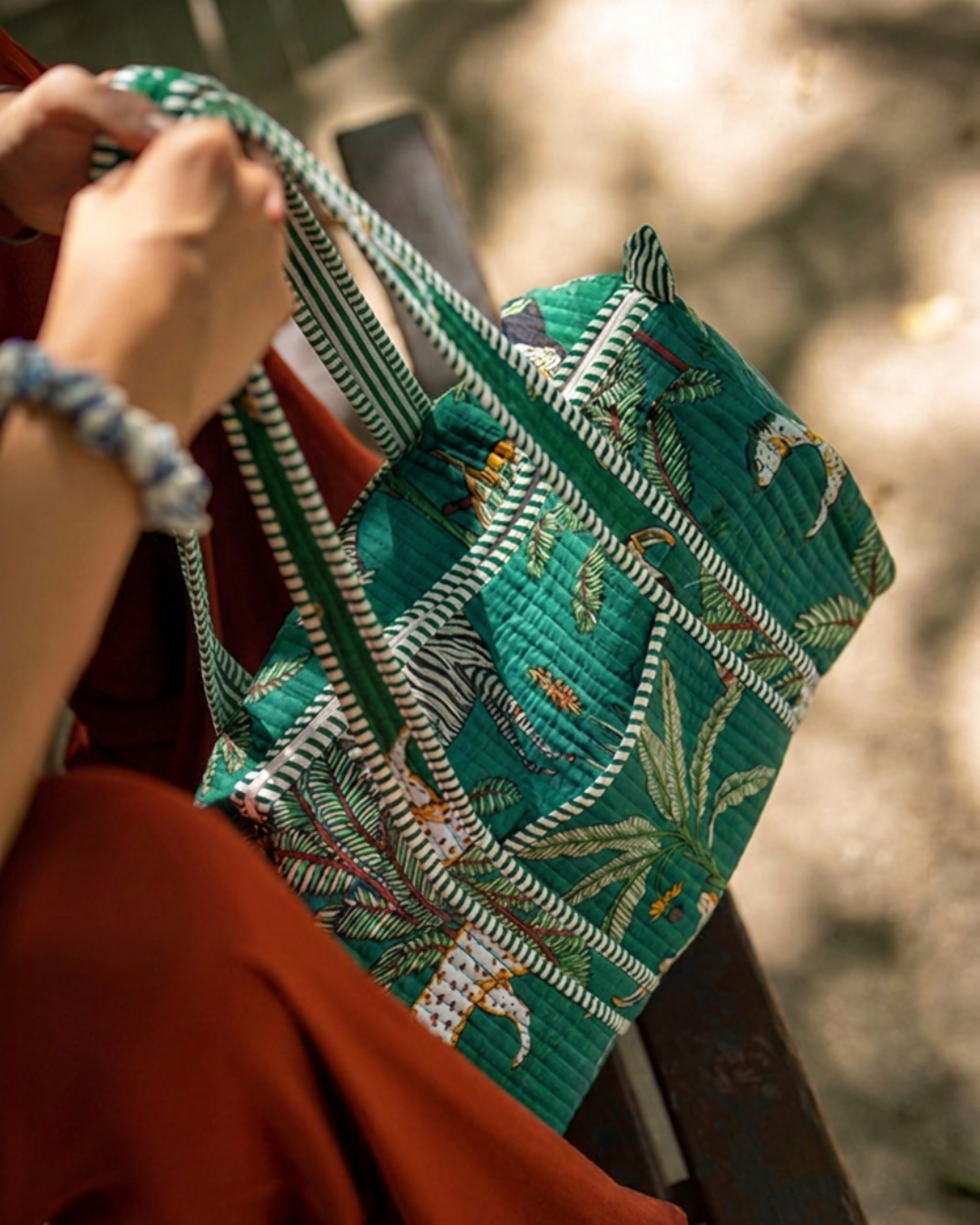 Sac de bowling matelassé Jungle – Petit